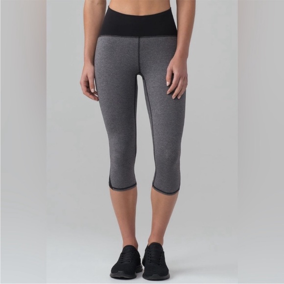 lululemon athletica Pants - lululemon athletica Black and Gray Capris